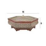 شکلات خوری چوبی 6 گوش 18 خاتم 6023