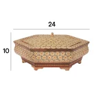 شکلات خوری چوبی 6 گوش 24 خاتم 7011