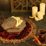 شکلات خوری چوبی 6 گوش 18 خاتم 6023