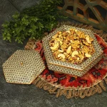 شکلات خوری چوبی 6 گوش 18 خاتم 6023