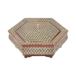 شکلات خوری چوبی 6 گوش 18 خاتم 6023