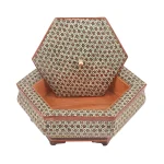 شکلات خوری چوبی 6 گوش 18 خاتم 6023