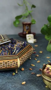 شکلات خوری چوبی 6 گوش خاتم 40221