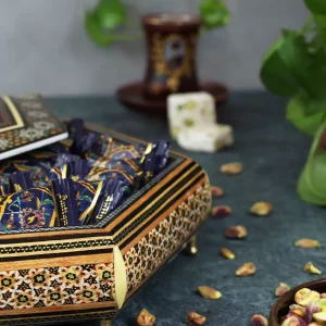 شکلات خوری چوبی 6 گوش خاتم 40221