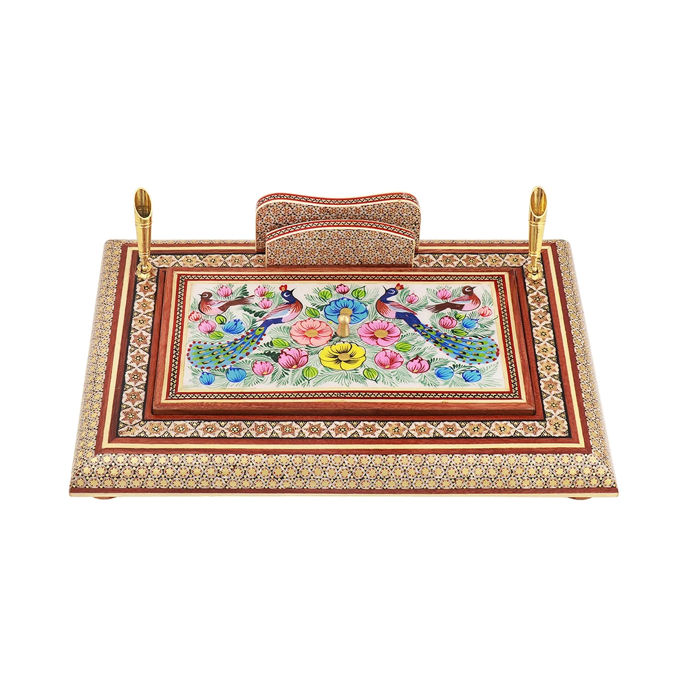 جاقلمی درب دار 20*30 خاتم اعلا نقاشی گل و مرغ جاقلمی درب دار 20*30 خاتم اعلا نقاشی گل و مرغ