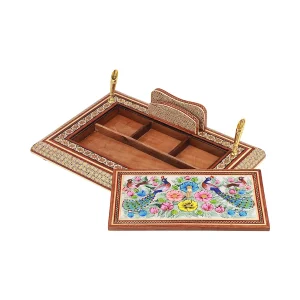 جاقلمی درب دار 20*30 خاتم اعلا نقاشی گل و مرغ