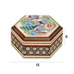 جعبه جواهرات 6 گوش 11*13 خاتم نقاشی 3214