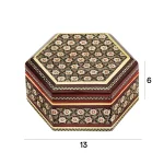 جعبه جواهرات 6 گوش 11*13 خاتم 0014