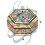 جعبه جواهرات 6 گوش 11*13 خاتم نقاشی 3211
