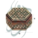 جعبه جواهرات 6 گوش 11*13 خاتم 0014