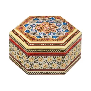 جعبه جواهرات 6 گوش 11*13 خاتم نقاشی 3114