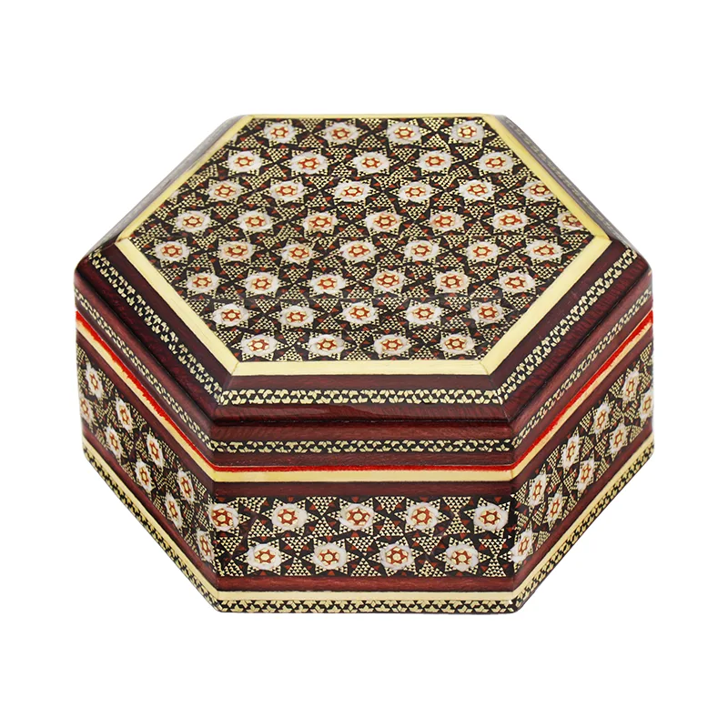 جعبه جواهرات 6 گوش 11*13 خاتم 0014 جعبه جواهرات 6 گوش 11*13 خاتم 0014