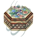 جعبه جواهرات 6 گوش 11*13 خاتم نقاشی 3214