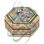 جعبه جواهرات 6 گوش 11*13 خاتم نقاشی 3211