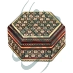 جعبه جواهرات 6 گوش 11*13 خاتم 0014