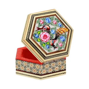 جعبه جواهرات 6 گوش 11*13 خاتم نقاشی 3211