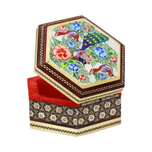 جعبه جواهرات 6 گوش 11*13 خاتم نقاشی 3214