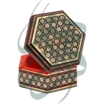 جعبه جواهرات 6 گوش 11*13 خاتم 0014