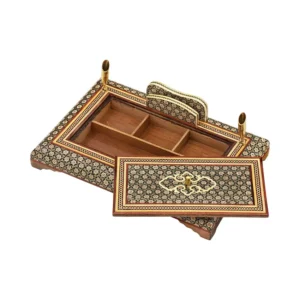 جاقلمی درب دار 20*30 خاتم تخمه دار مشکی