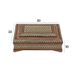 جعبه پذیرایی 30×22 خاتم تخمه دار مشکی