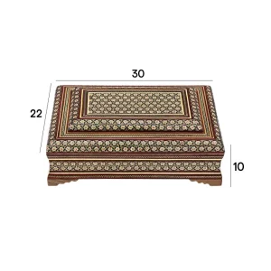 جعبه پذیرایی 30×22 خاتم تخمه دار مشکی