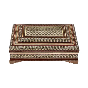 جعبه پذیرایی 30×22 خاتم تخمه دار مشکی